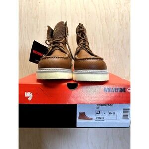 Wolverine Work Wedge 6" Work Boot US Mens 12 Brown Leather